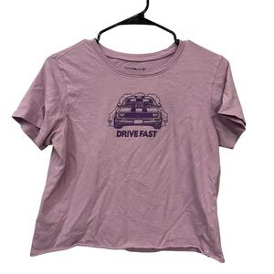 Modern Lux Drive Fast Graphic Tee Purple Short Sleeve Top
